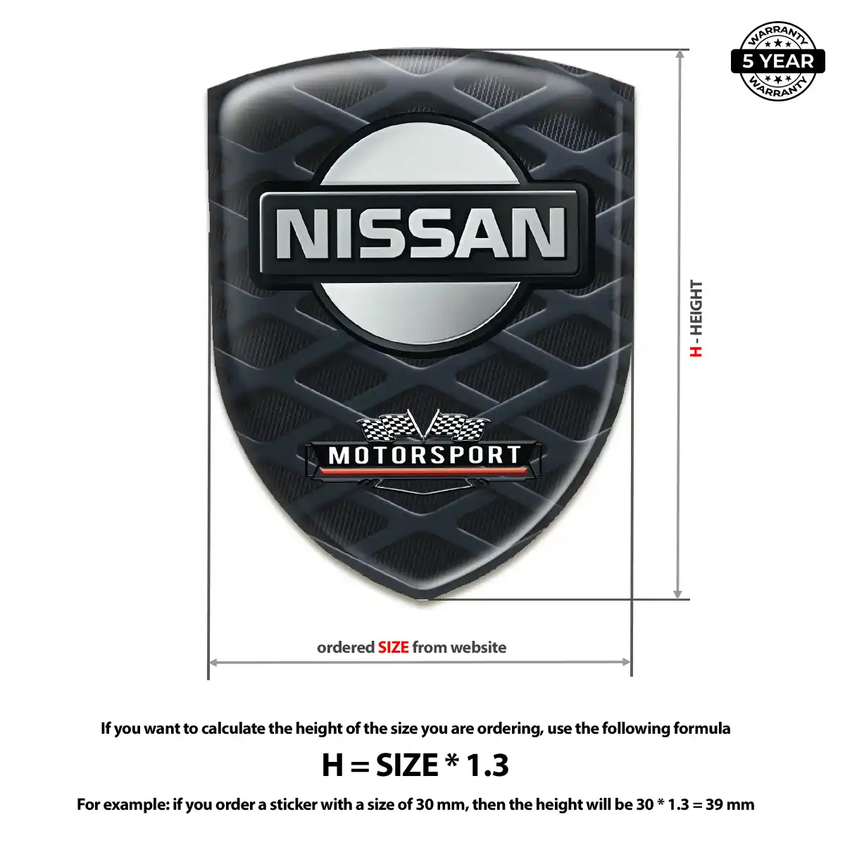 Nissan Resin Domed Sticker Sleek Style