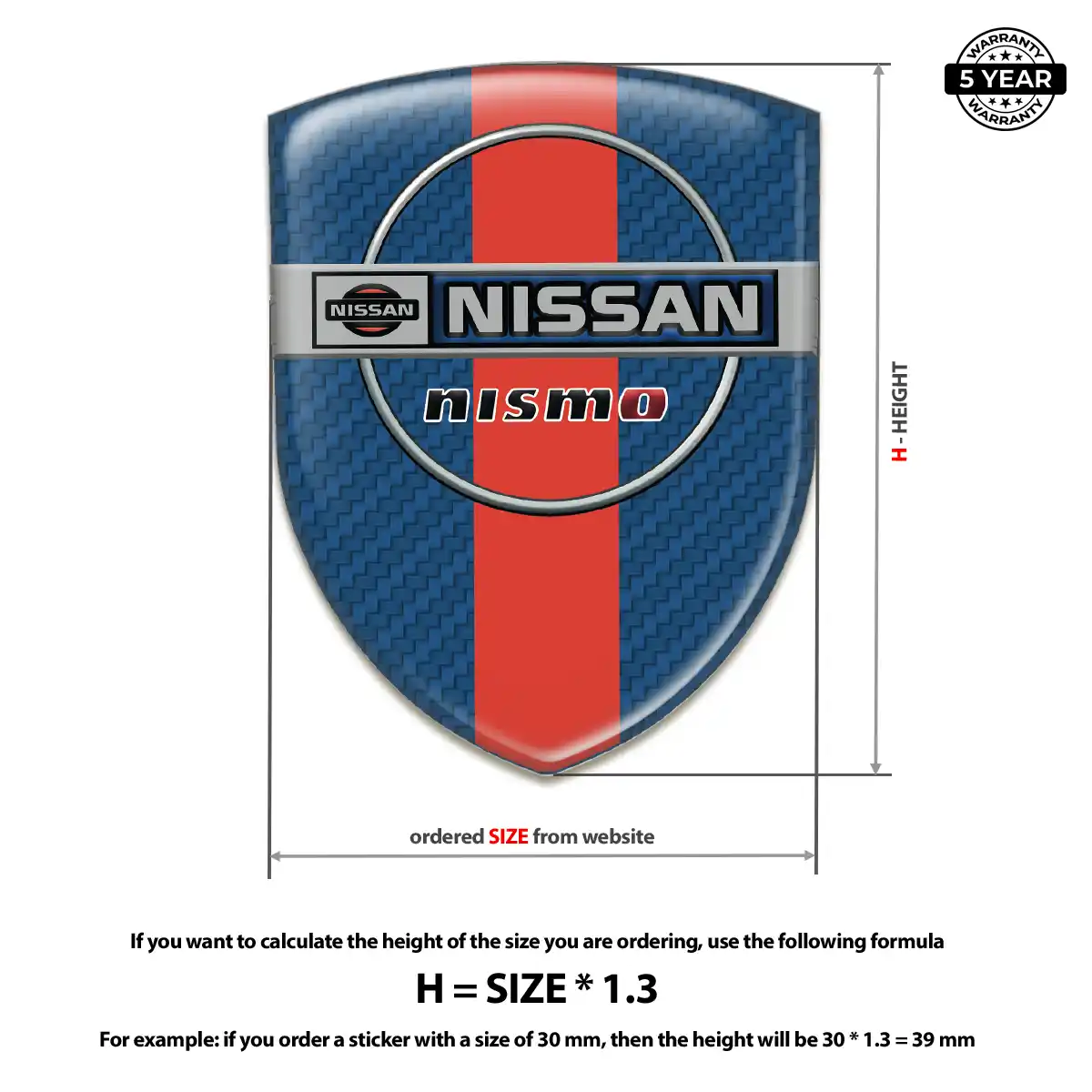 Nissan Resin Domed Sticker Street Tuning