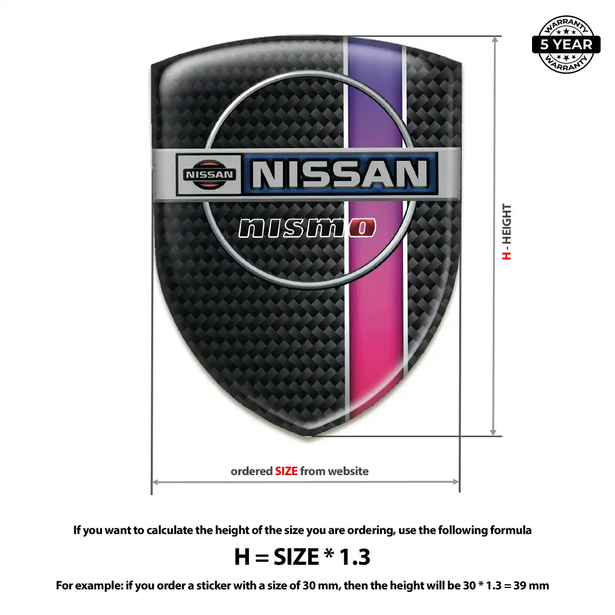 Nissan Resin Emblem Sticker Cabin Style