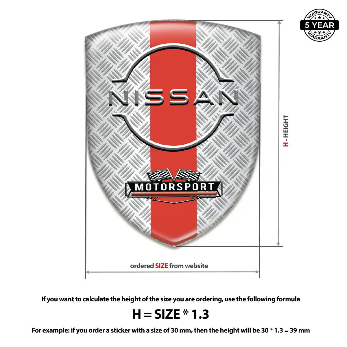 Nissan Resin Emblem Sticker Deluxe Edition
