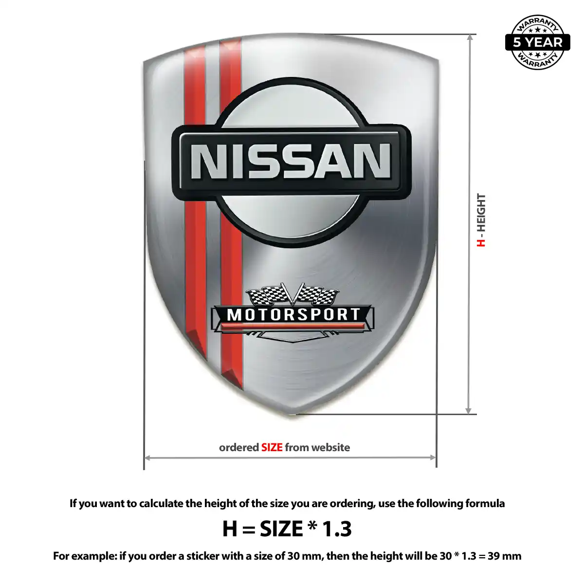 Nissan Resin Emblem Sticker Elite Finish