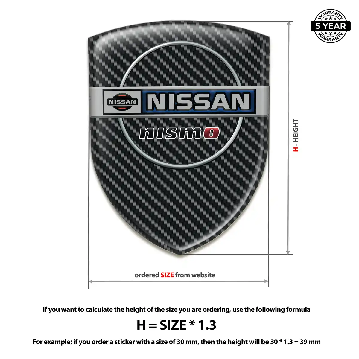Nissan Resin Emblem Sticker Interior Luxe