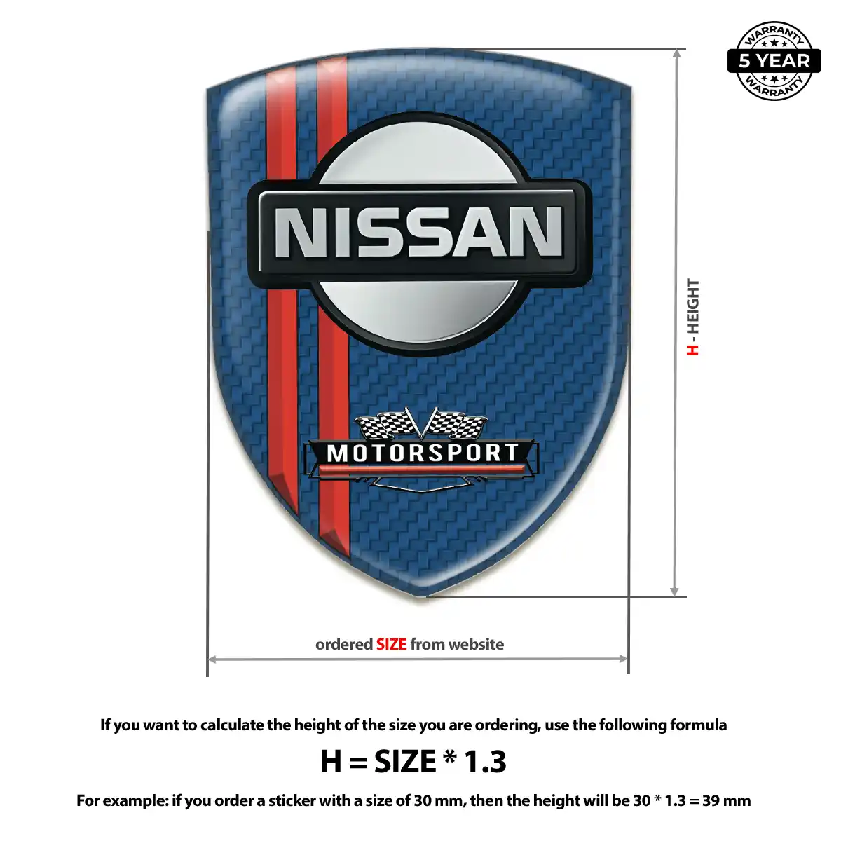 Nissan Resin Emblem Sticker Refined Design