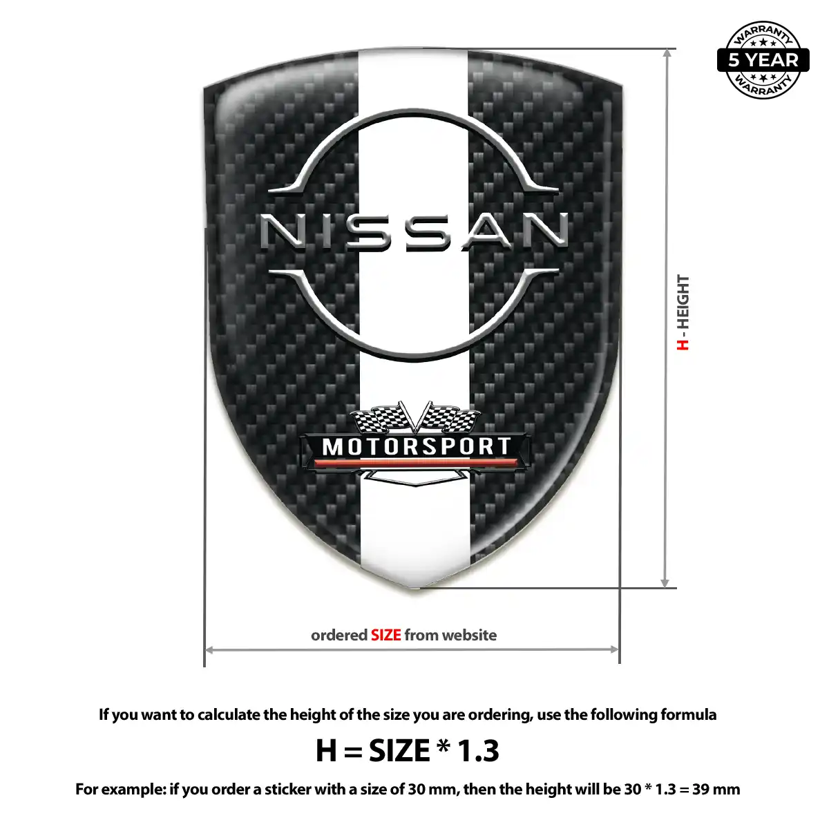 Nissan Resin Emblem Sticker Resin Elite
