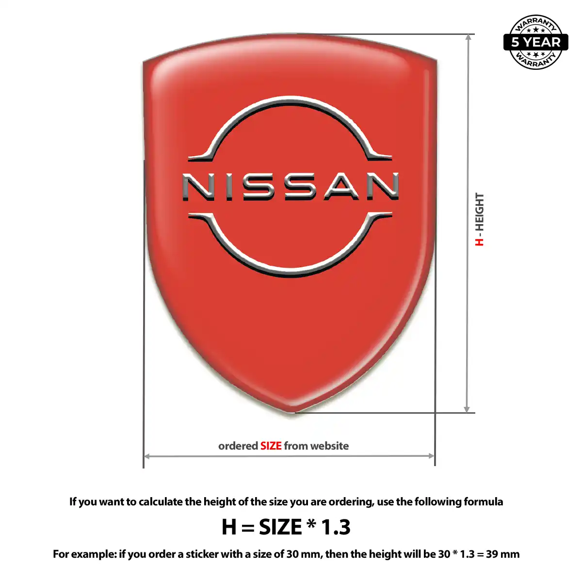 Nissan Resin Emblem Sticker Superior Craft