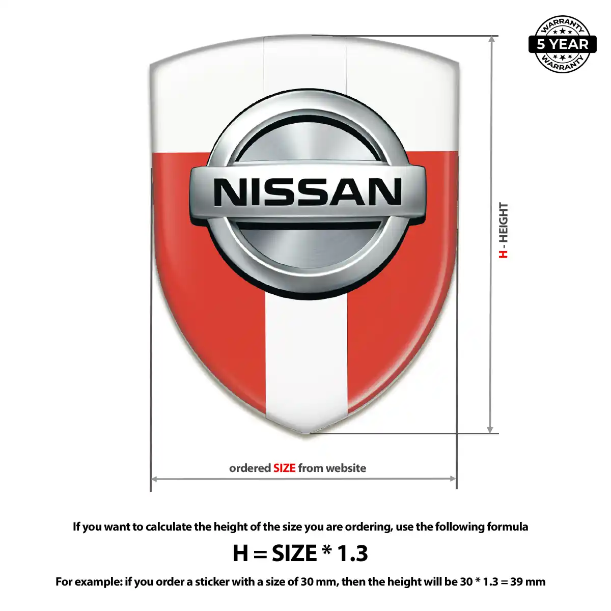 Nissan Self Adhesive Emblem Sticker Premium Dome