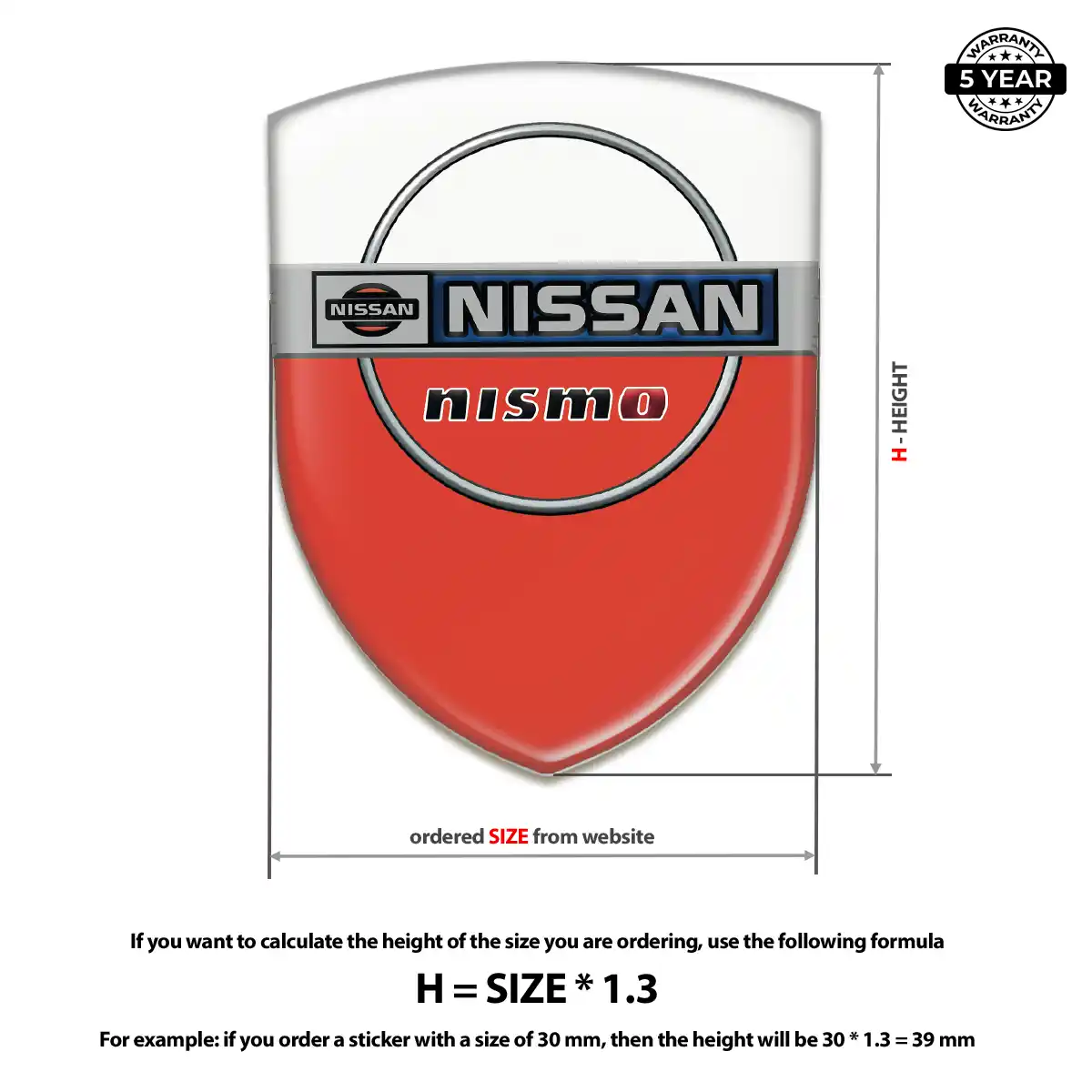 Nissan Self Adhesive Emblem Sticker Resin Elite