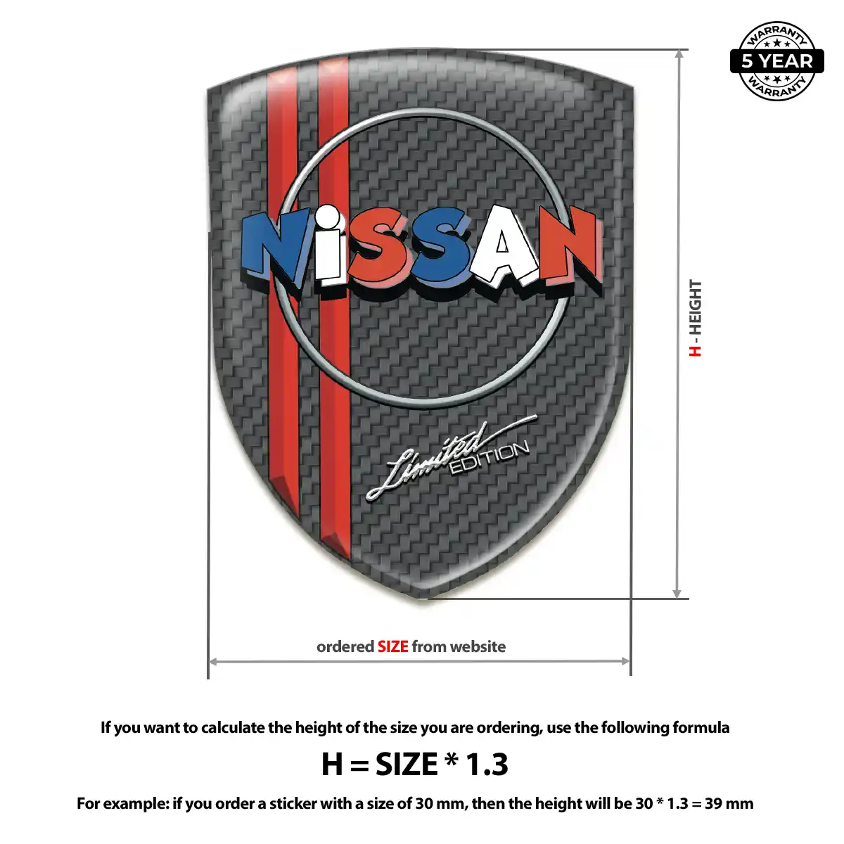 Nissan Self Adhesive Emblem Sticker Resin Luxe