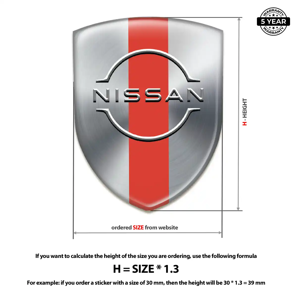 Nissan Vehicle Logo Sticker Premium Dome