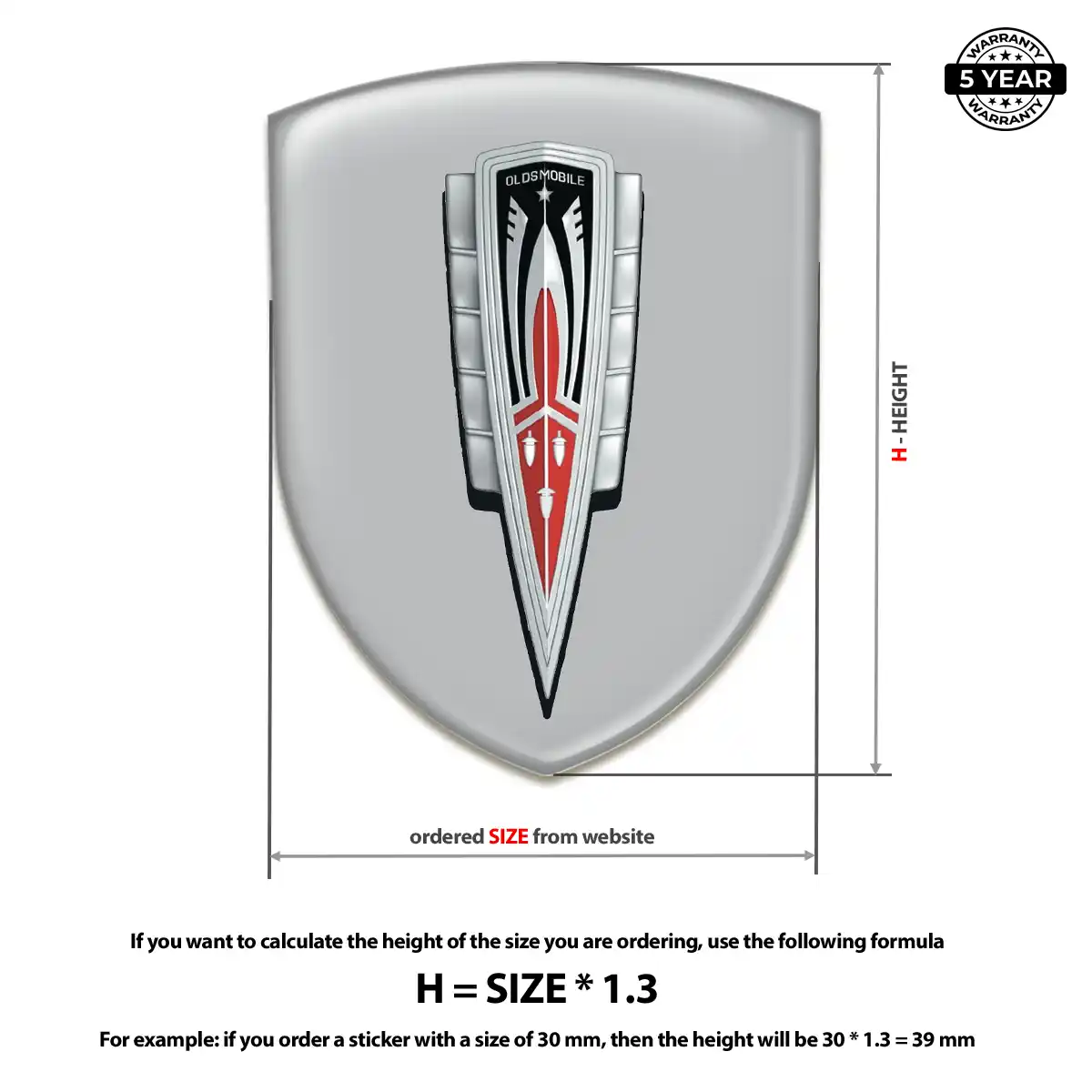 Oldsmobile 3D Badge Sticker Elite Finish