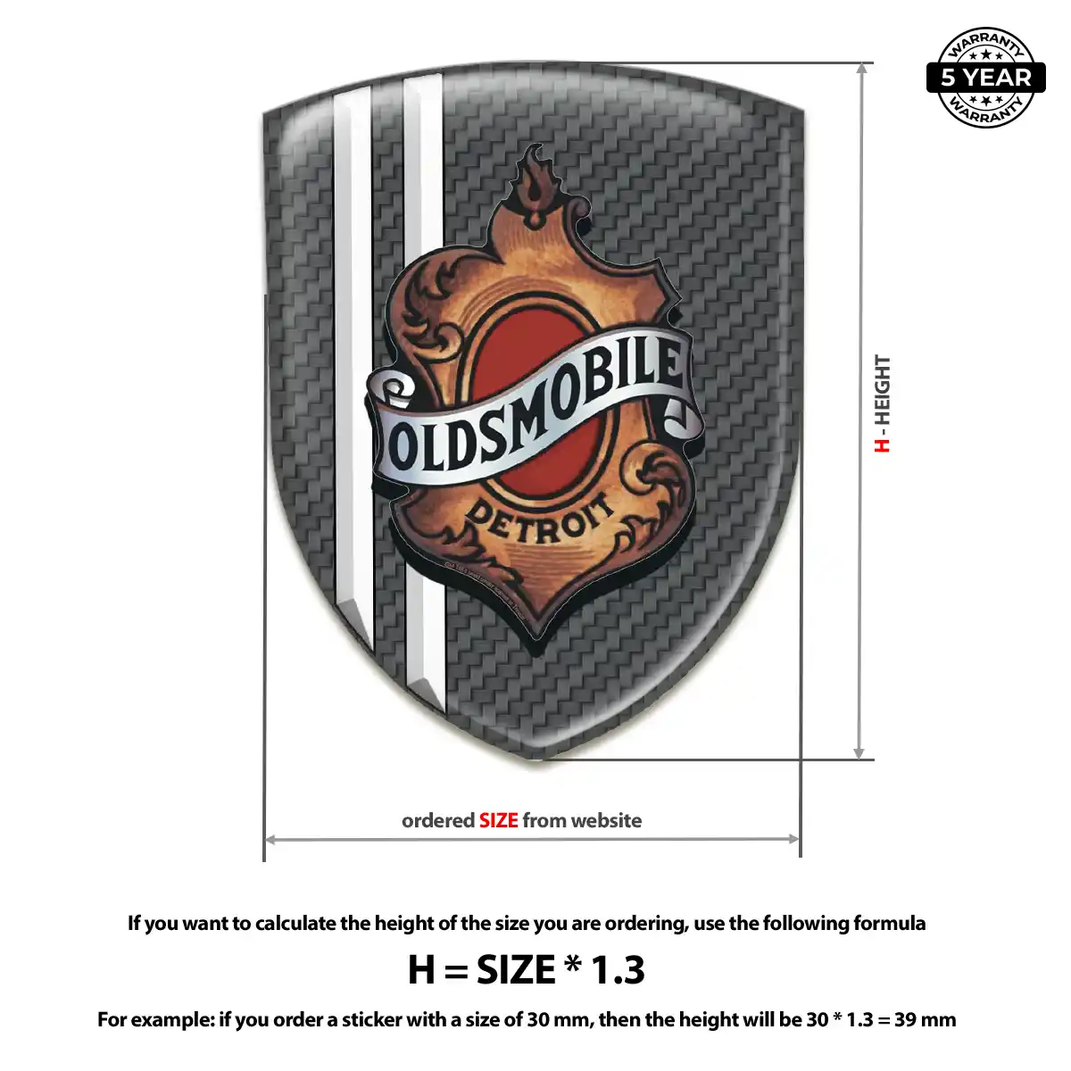 Oldsmobile 3D Badge Sticker Exterior Luxe