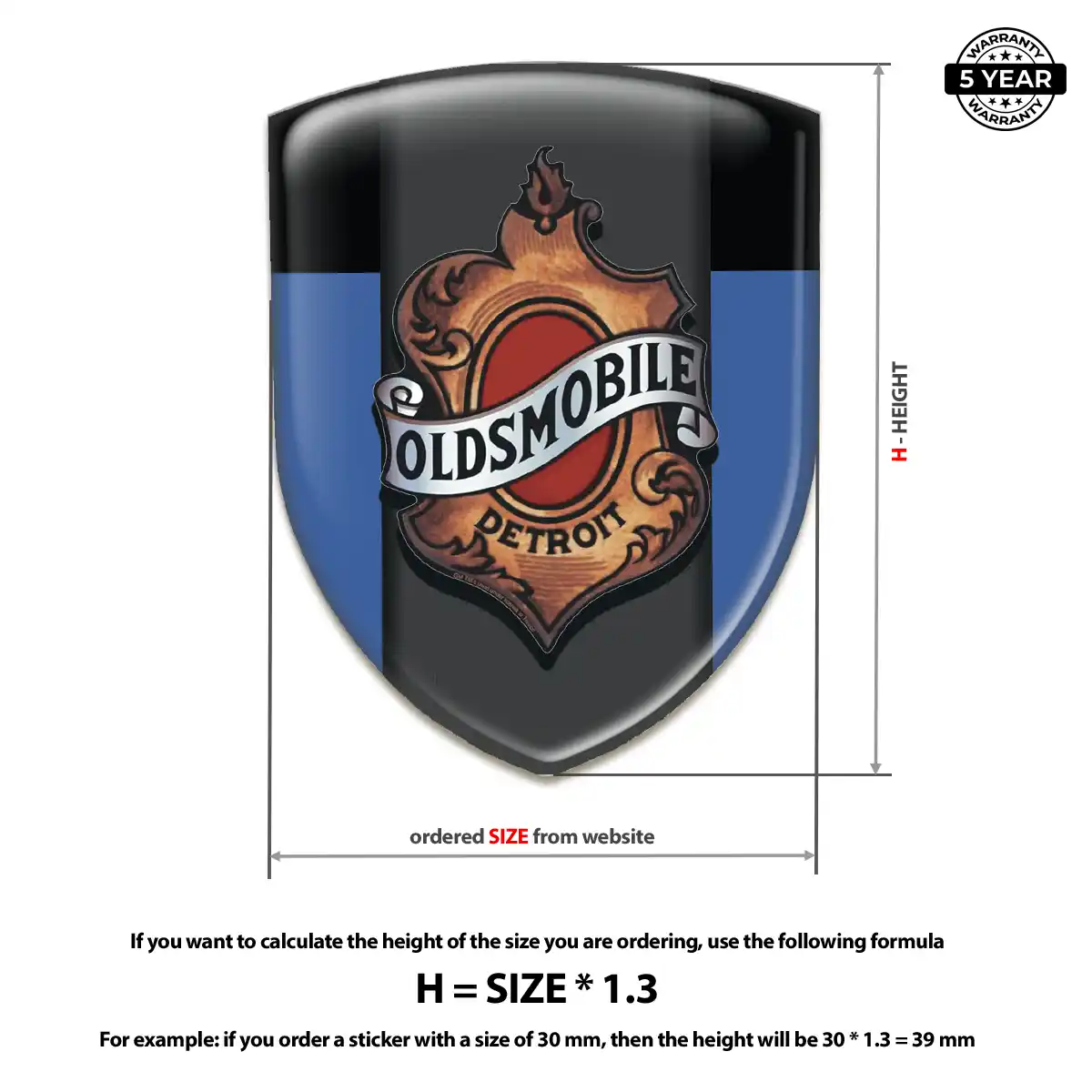 Oldsmobile 3D Badge Sticker Interior Luxe