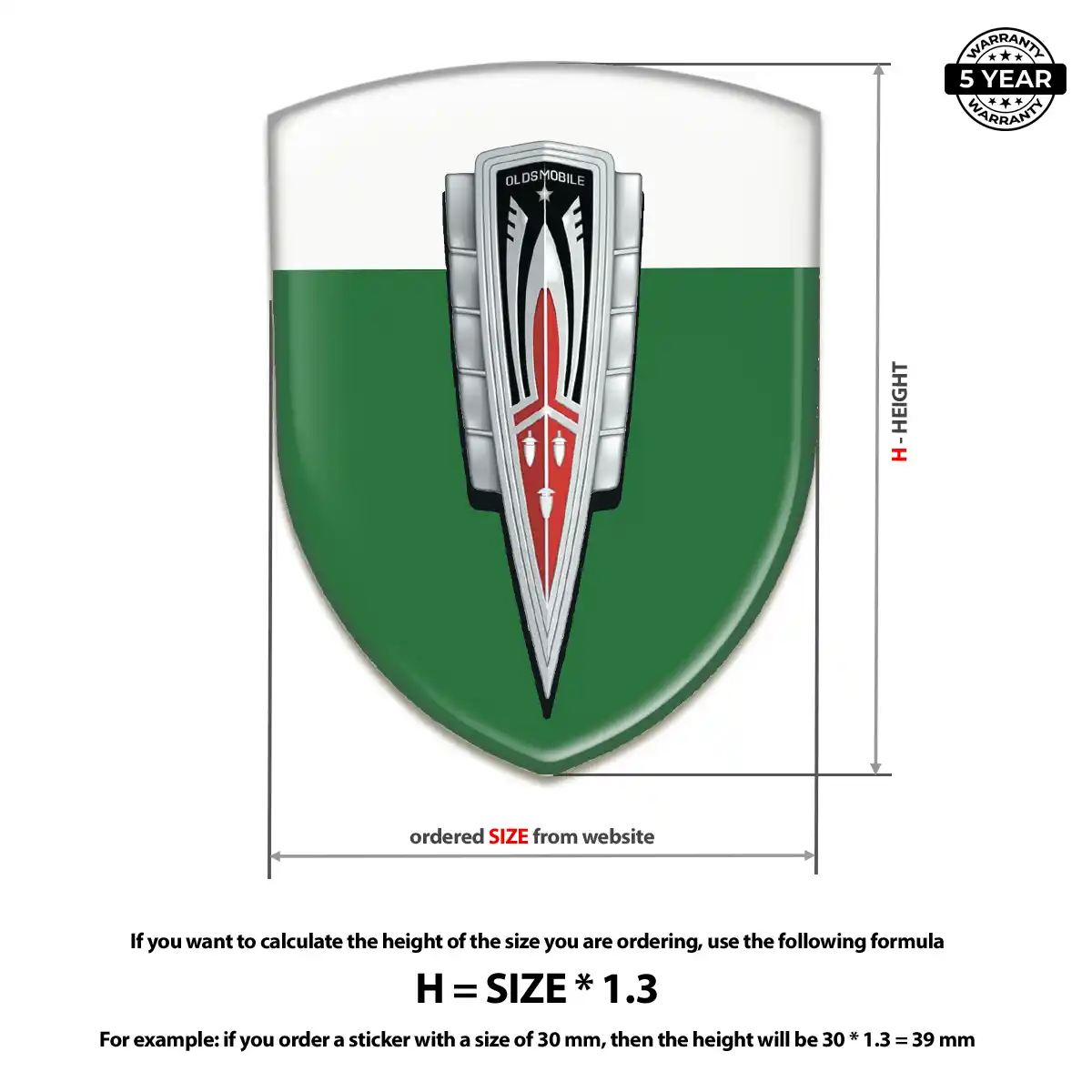 Oldsmobile 3D Badge Sticker Outer Style