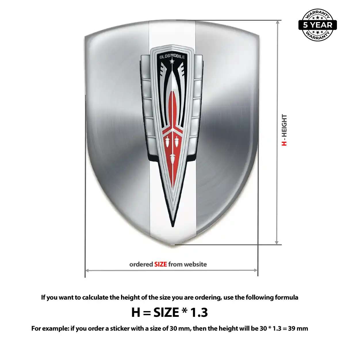 Oldsmobile 3D Badge Sticker Prestige Line