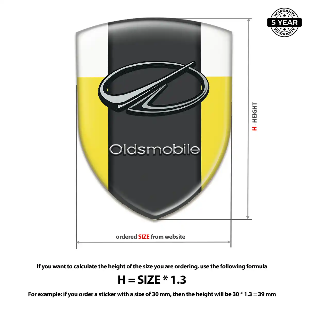 Oldsmobile 3D Badge Sticker Signature Grade