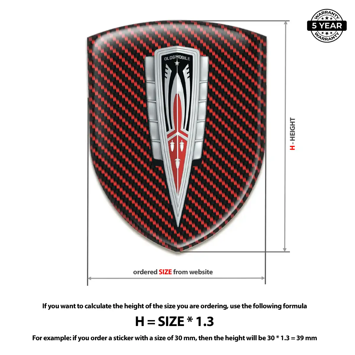 Oldsmobile 3D Badge Sticker Sleek Style