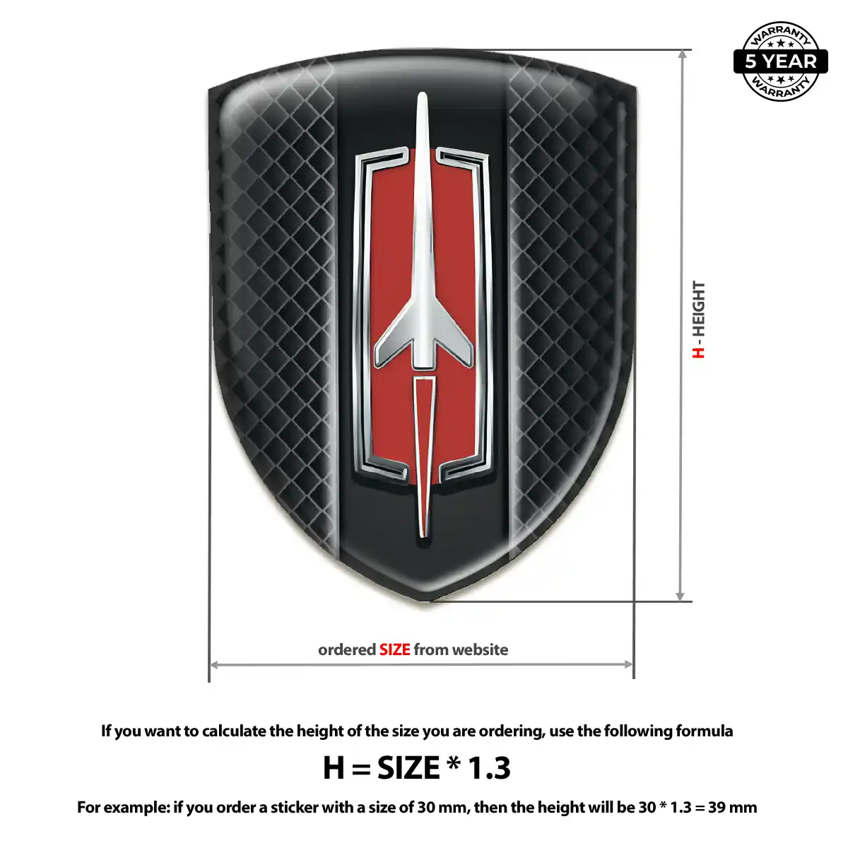 Oldsmobile 3D Badge Sticker Superior Craft