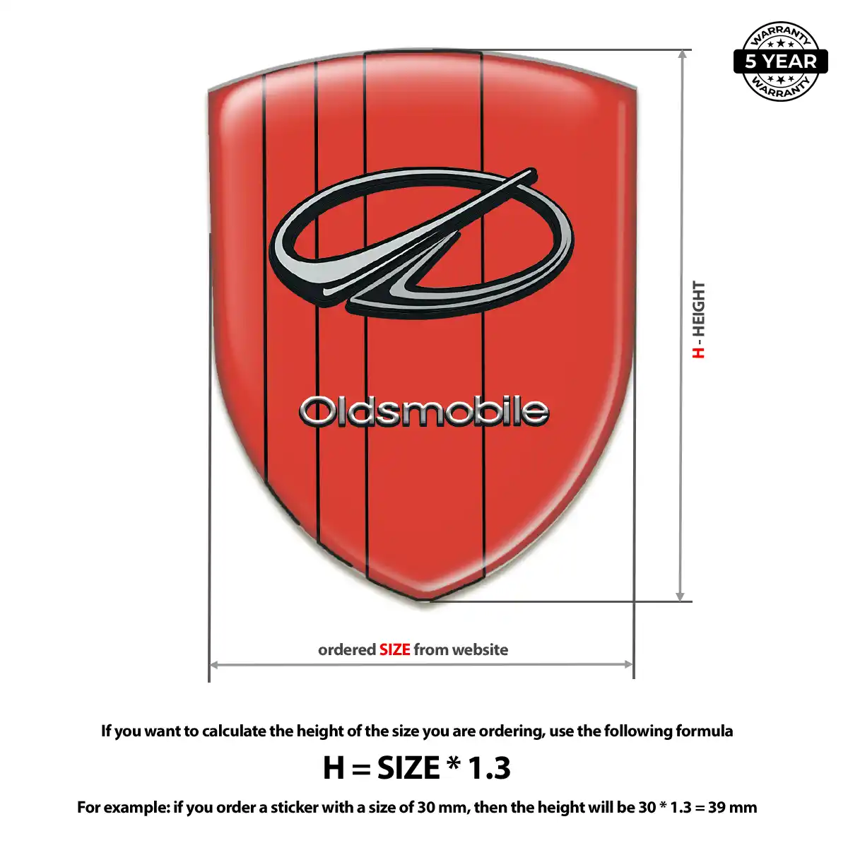 Oldsmobile 3D Domed Sticker Cabin Style