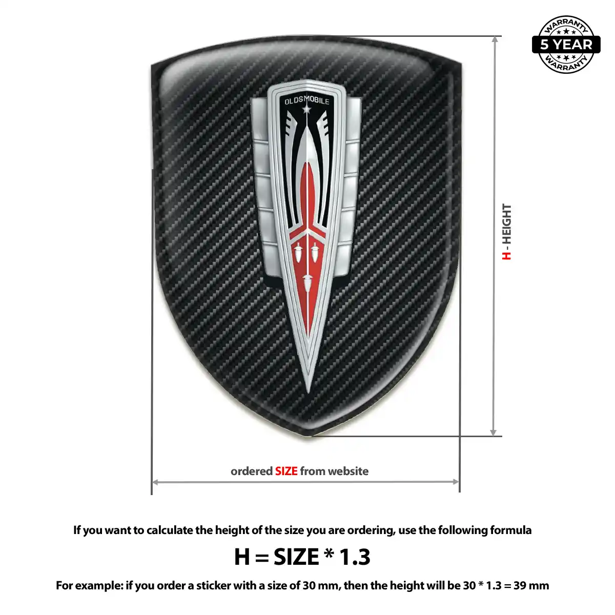 Oldsmobile 3D Domed Sticker Deluxe Edition