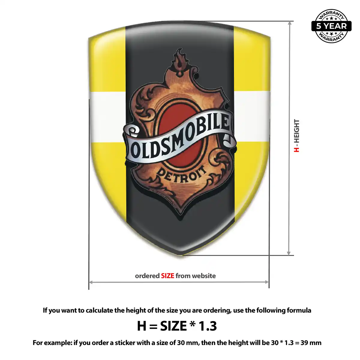 Oldsmobile 3D Domed Sticker Elite Edition