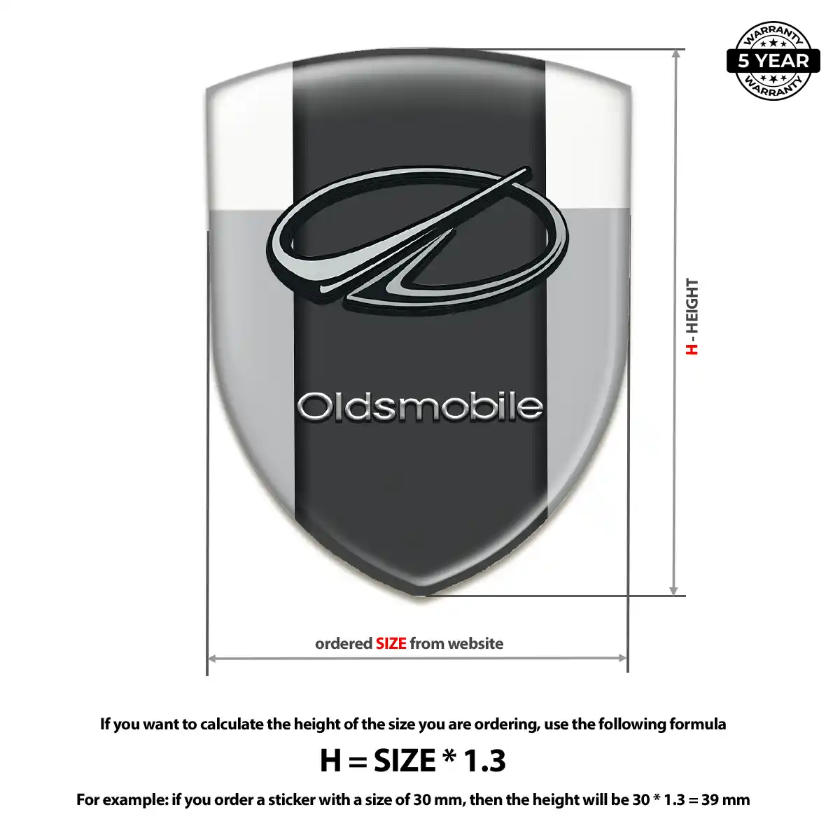 Oldsmobile 3D Domed Sticker Elite Finish