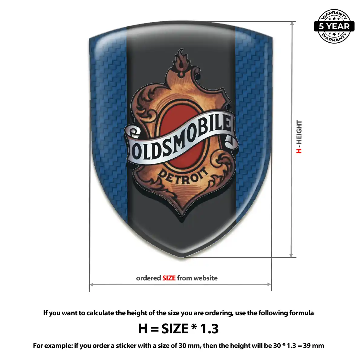 Oldsmobile 3D Domed Sticker Exclusive Series