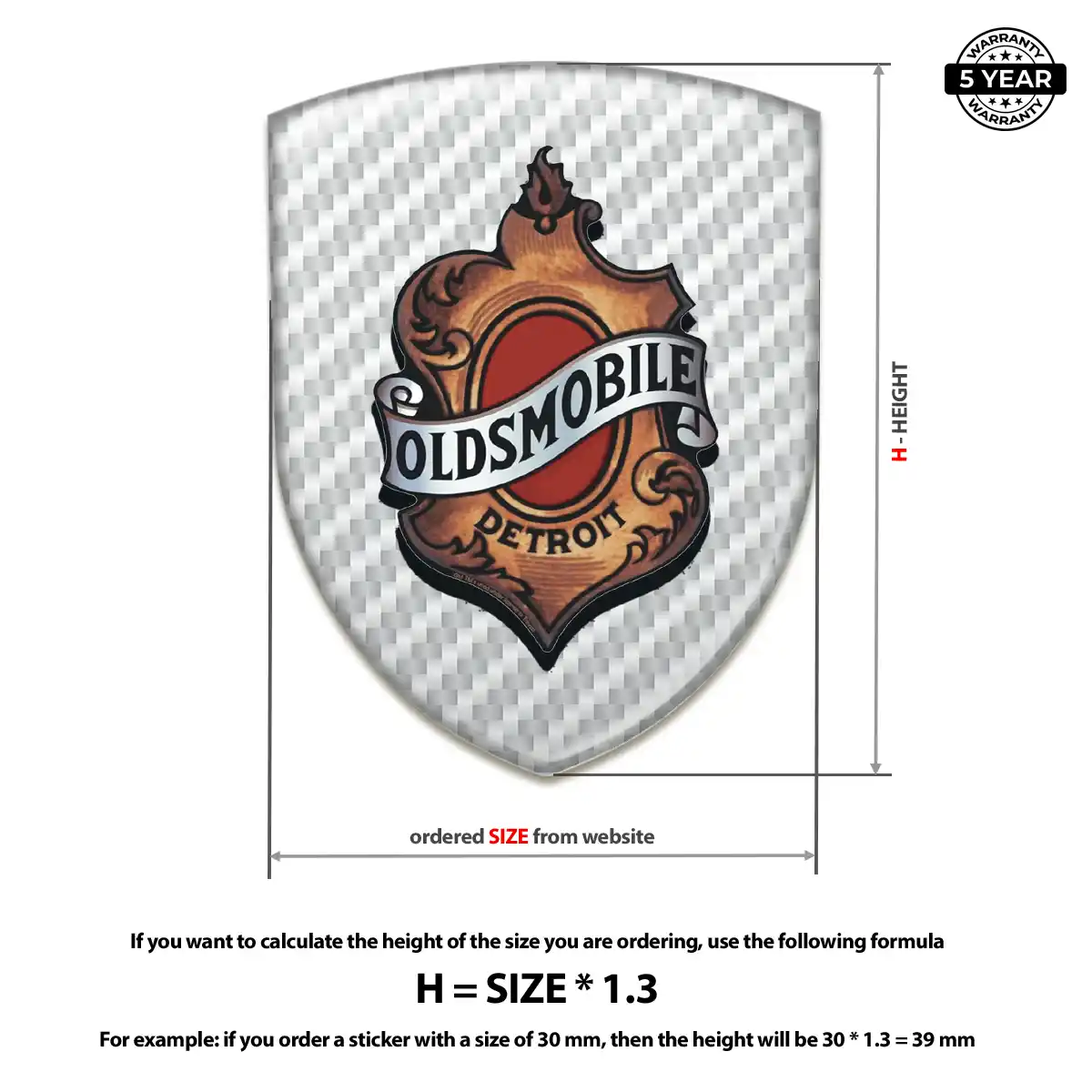 Oldsmobile 3D Domed Sticker Exterior Luxe
