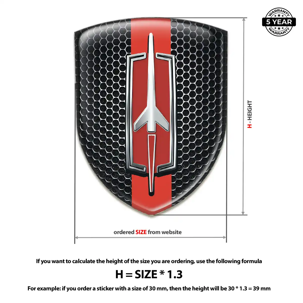 Oldsmobile 3D Domed Sticker Interior Elegance