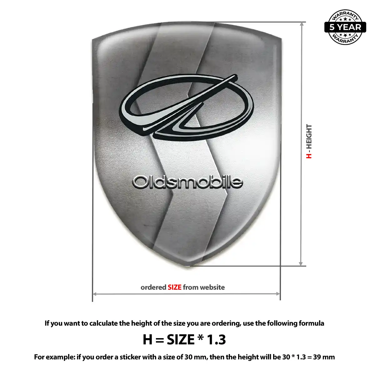 Oldsmobile 3D Domed Sticker Opulent Line