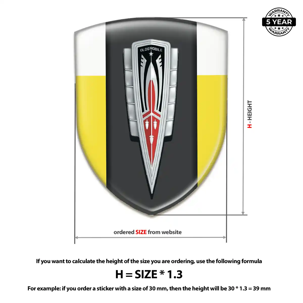 Oldsmobile 3D Domed Sticker Premium Dome