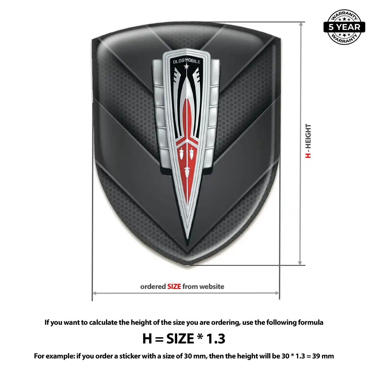 Oldsmobile 3D Domed Sticker Prime Quality