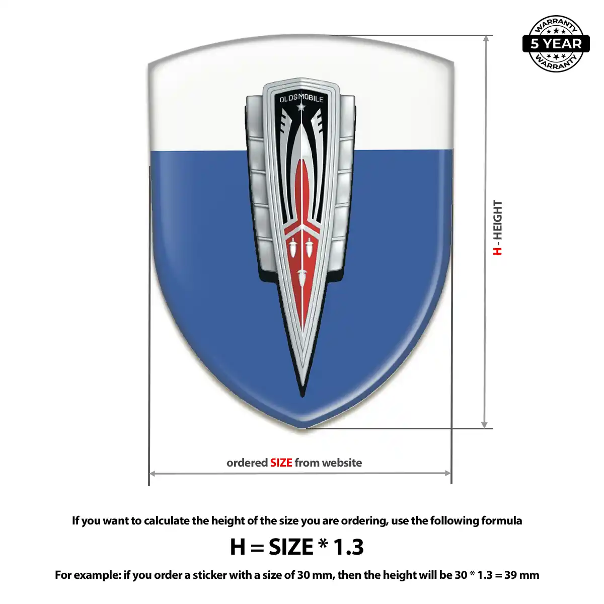 Oldsmobile 3D Domed Sticker Resin Luxe