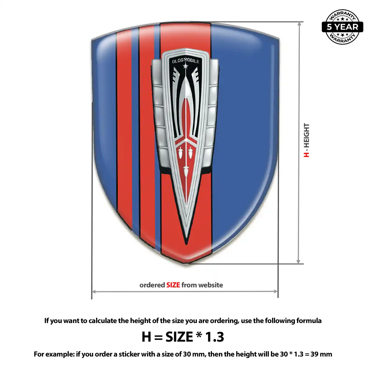 Oldsmobile 3D Emblem Sticker Cabin Style