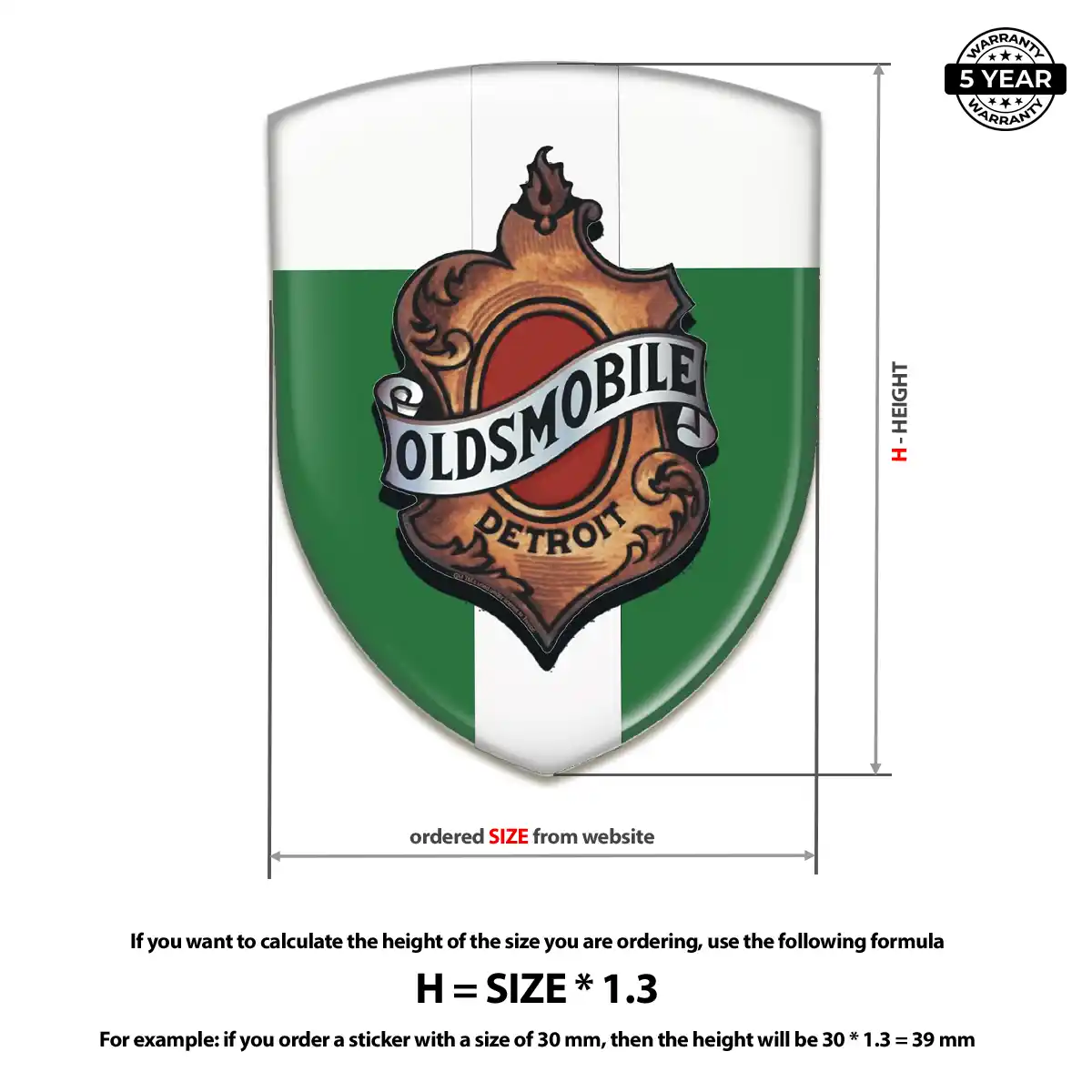 Oldsmobile 3D Emblem Sticker Deluxe Edition