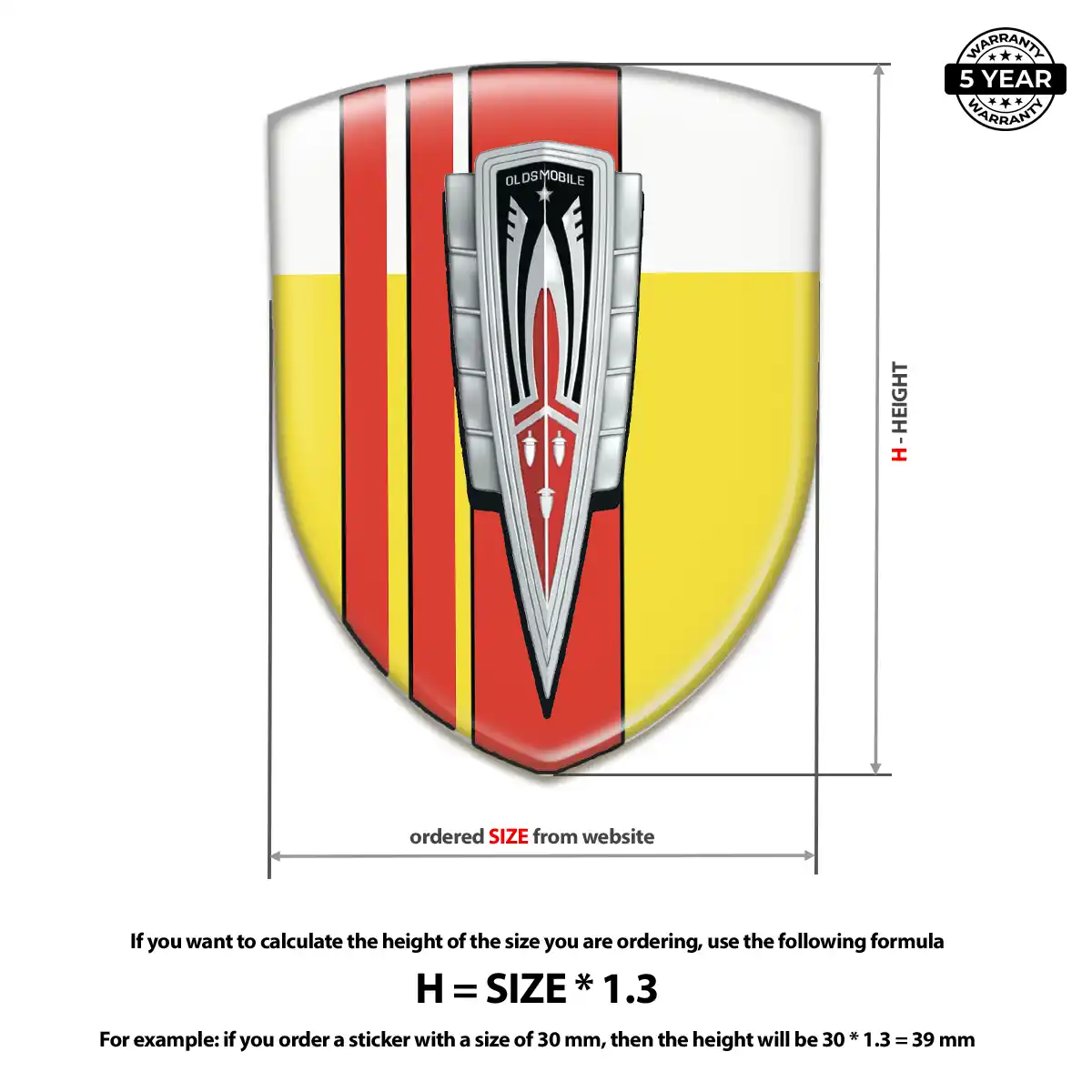 Oldsmobile 3D Emblem Sticker Exterior Luxe