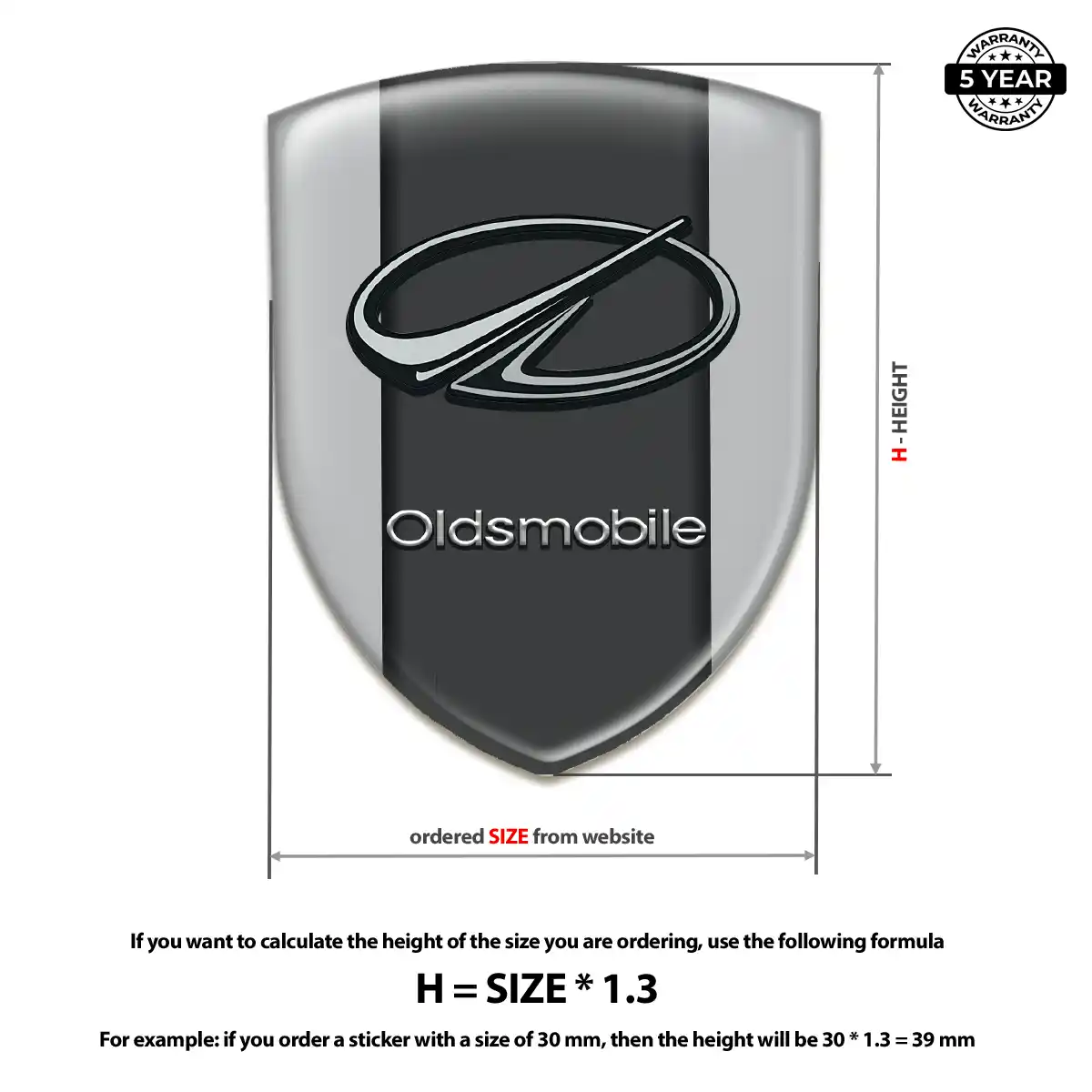 Oldsmobile 3D Emblem Sticker Interior Luxe