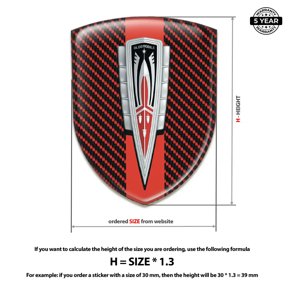 Oldsmobile 3D Emblem Sticker Opulent Line