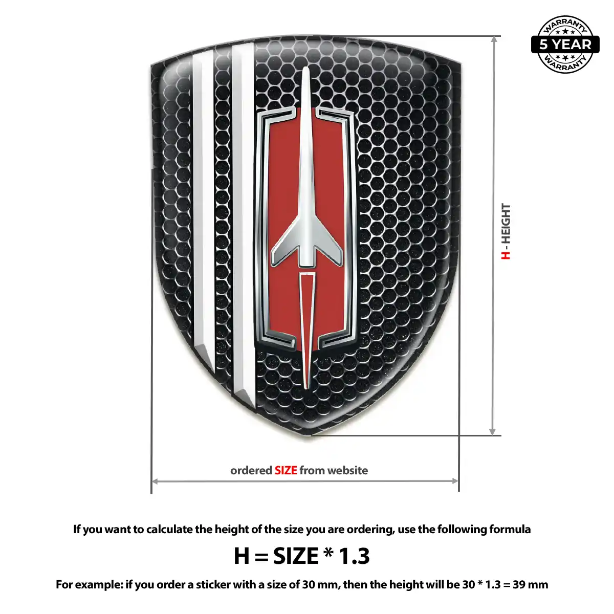 Oldsmobile 3D Emblem Sticker Premium Dome