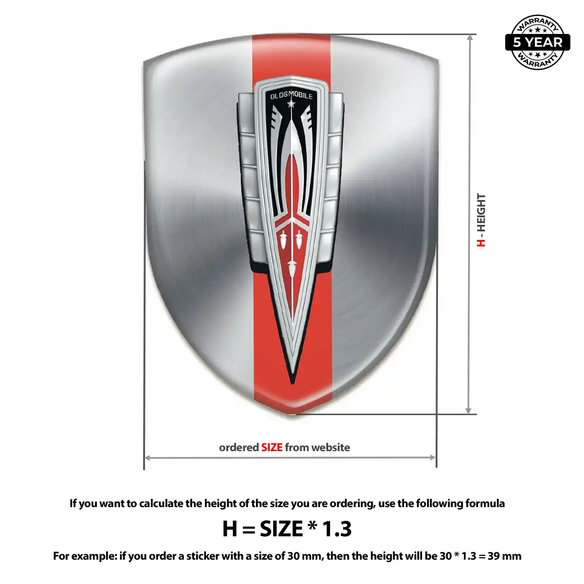 Oldsmobile 3D Emblem Sticker Prime Quality