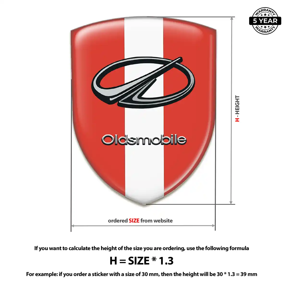 Oldsmobile 3D Emblem Sticker Resin Elite