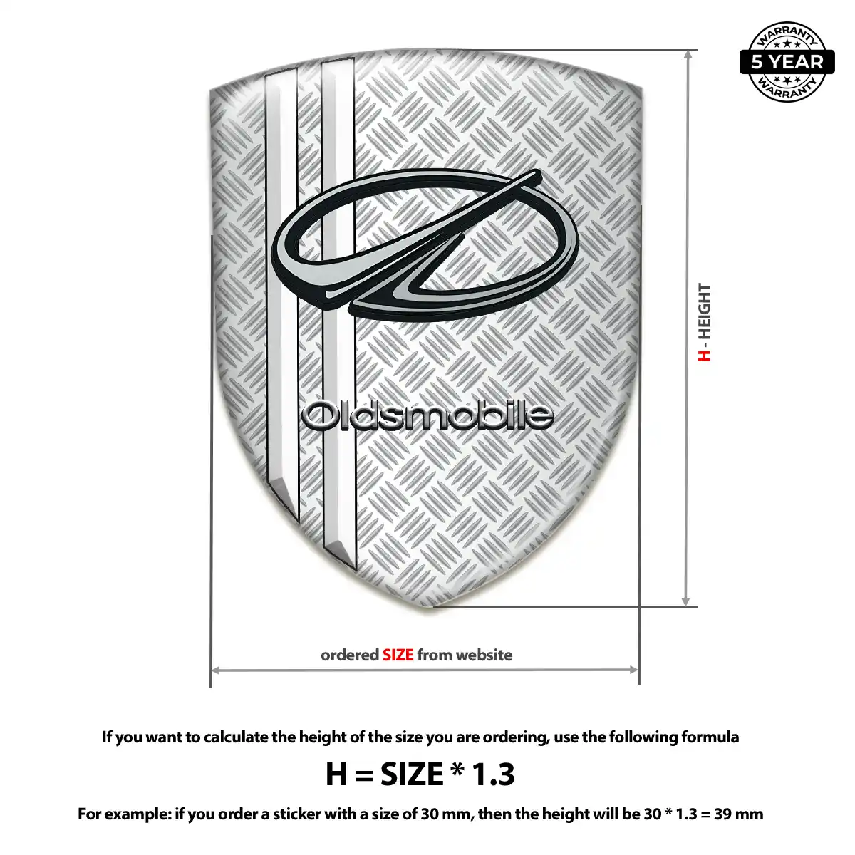 Oldsmobile 3D Emblem Sticker Signature Grade