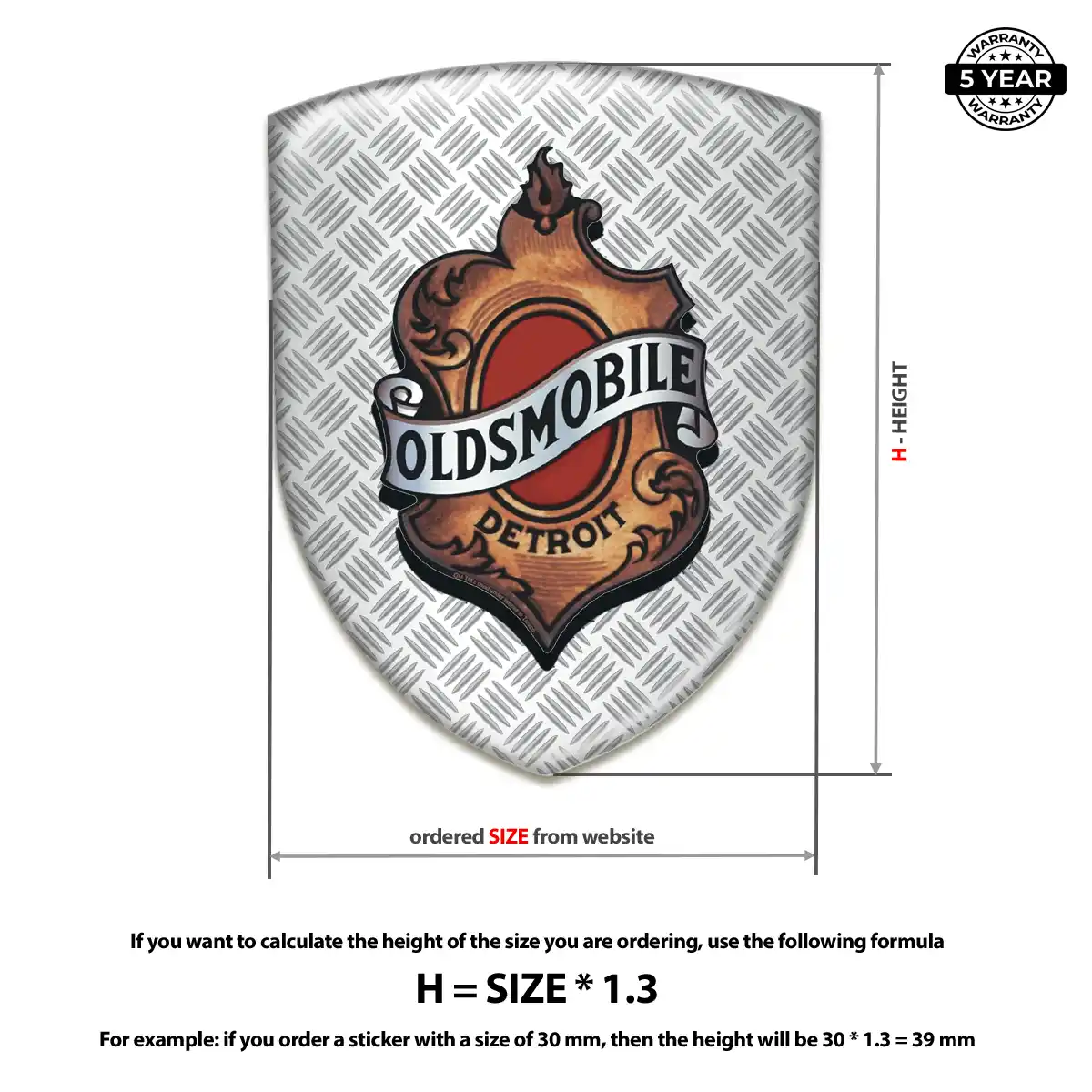 Oldsmobile 3D Emblem Sticker Sleek Style