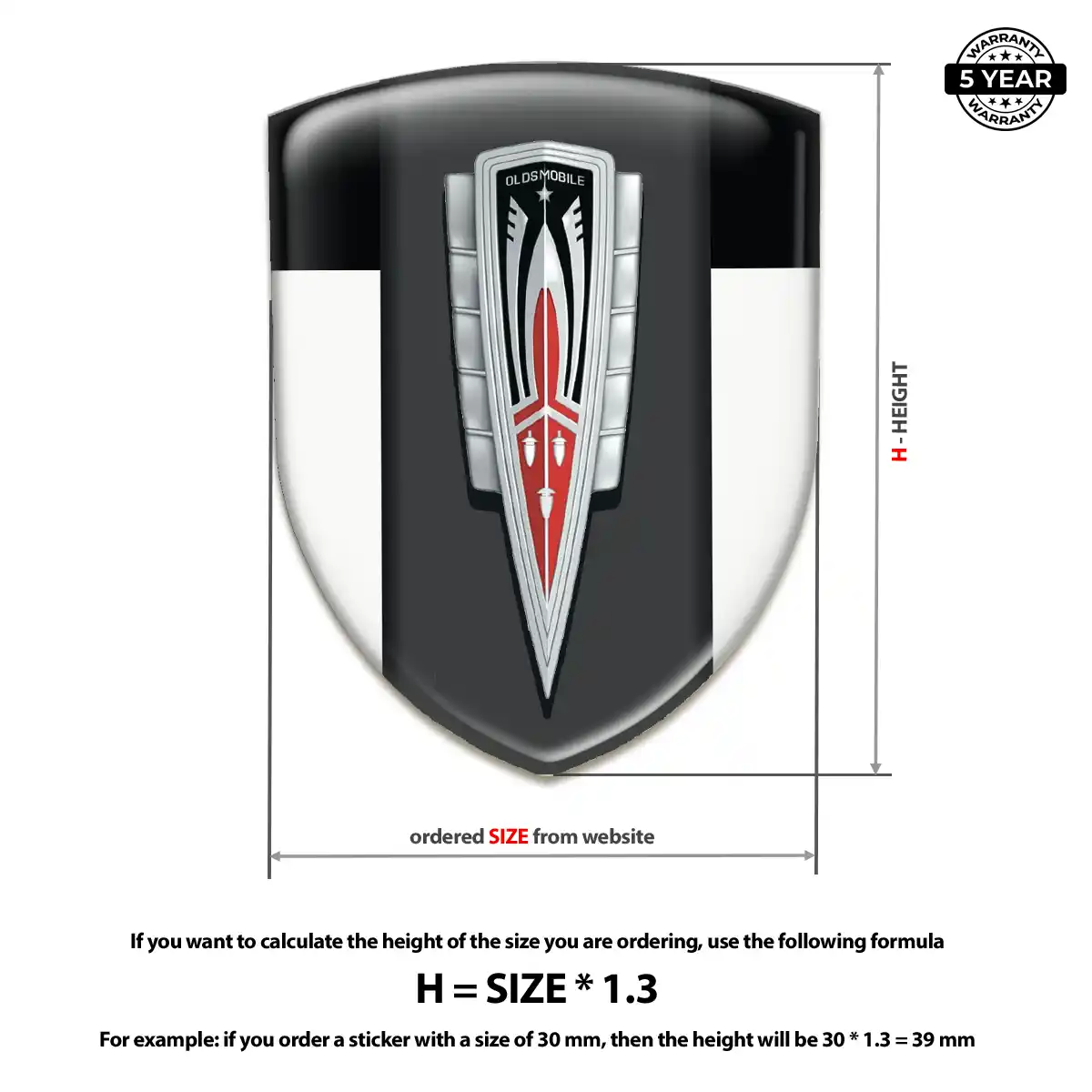 Oldsmobile 3D Gel Sticker Elite Finish