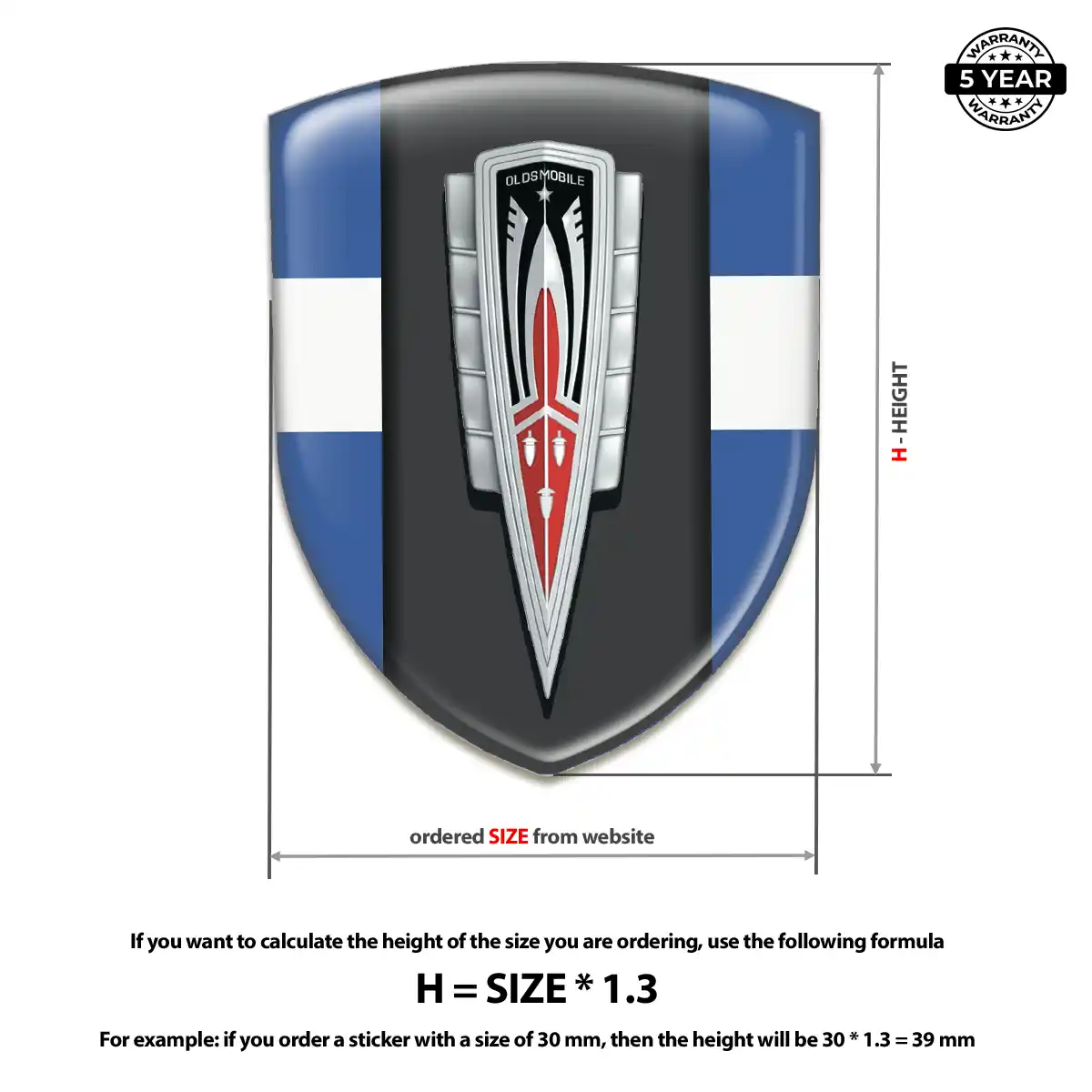 Oldsmobile 3D Gel Sticker Exterior Luxe
