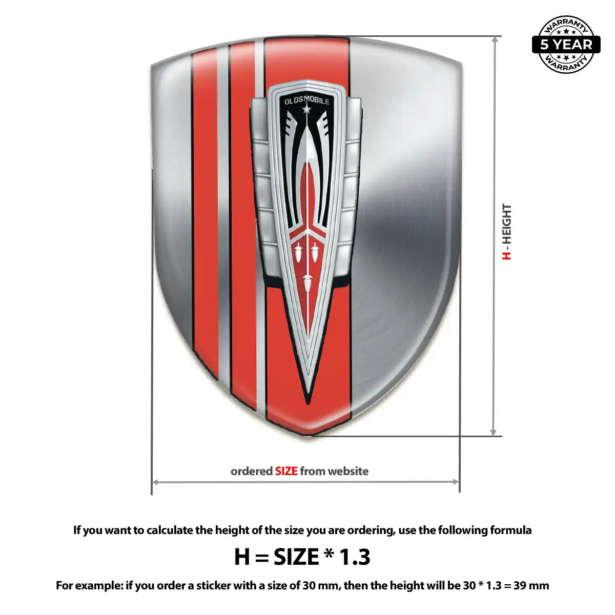 Oldsmobile 3D Gel Sticker Interior Elegance