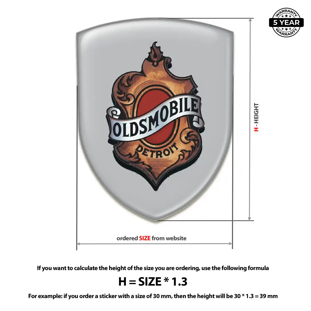 Oldsmobile 3D Gel Sticker Interior Luxe
