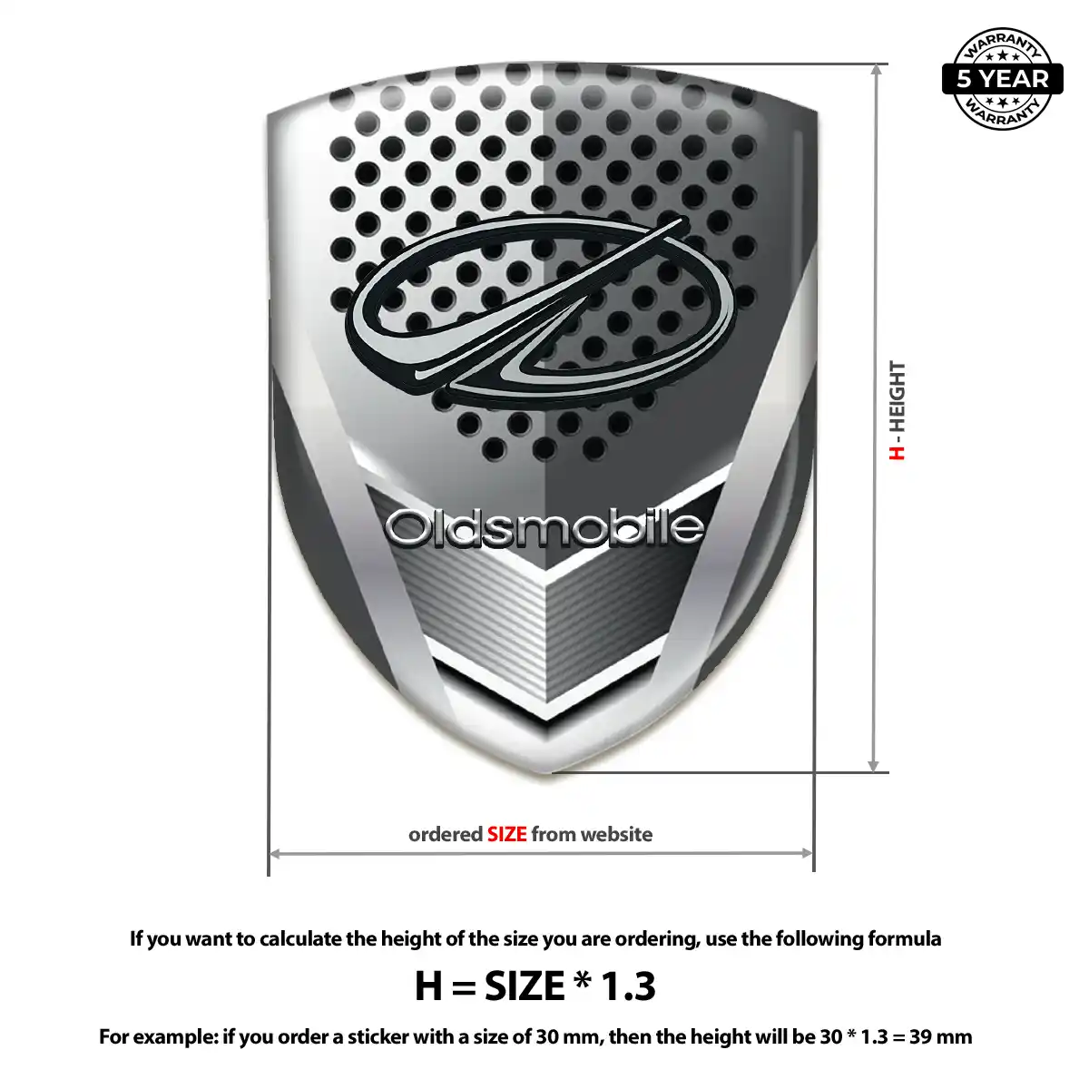 Oldsmobile 3D Gel Sticker Outer Style