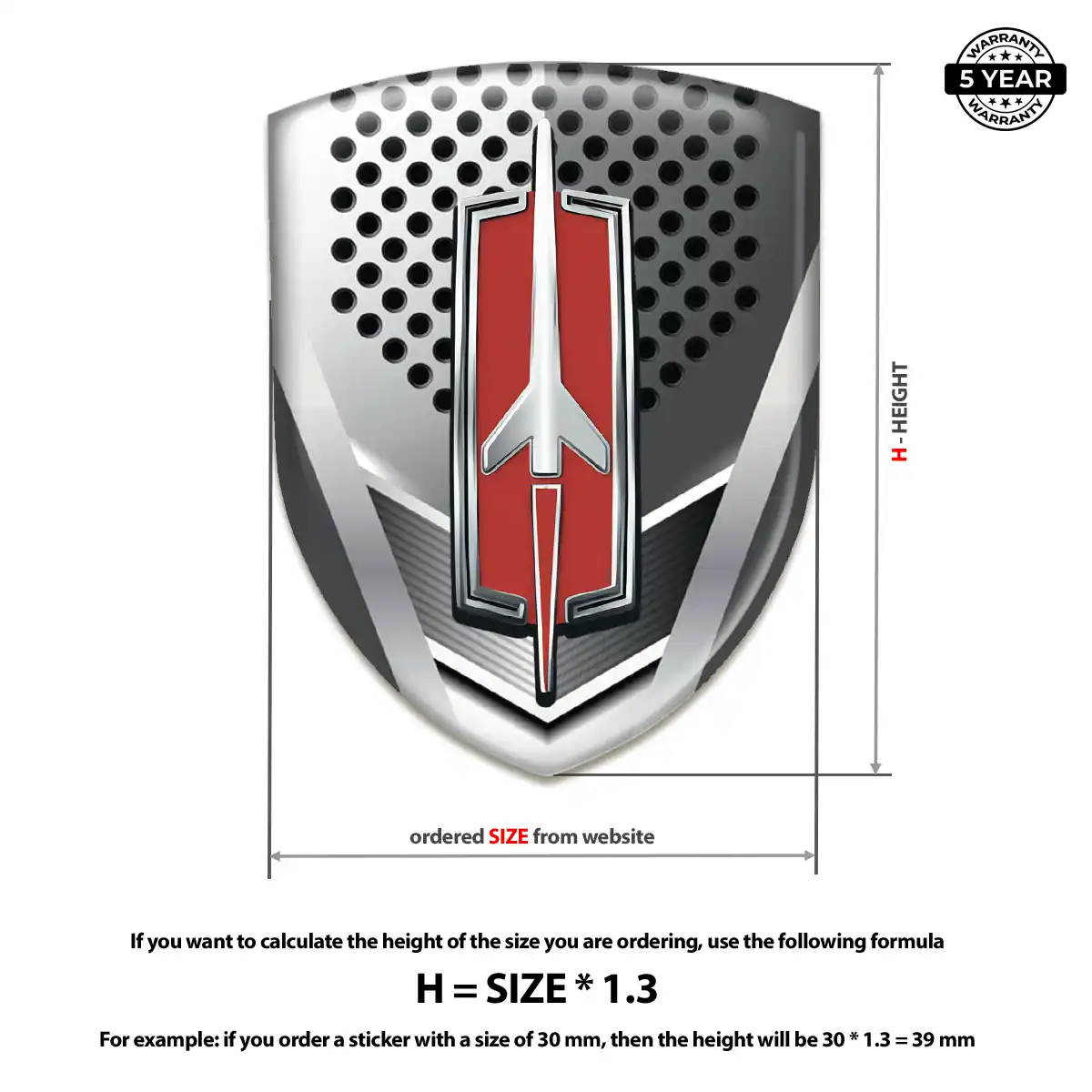 Oldsmobile 3D Gel Sticker Premium Dome