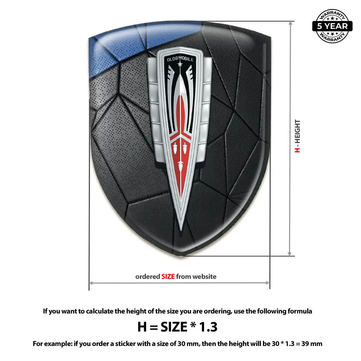 Oldsmobile 3D Gel Sticker Prestige Line