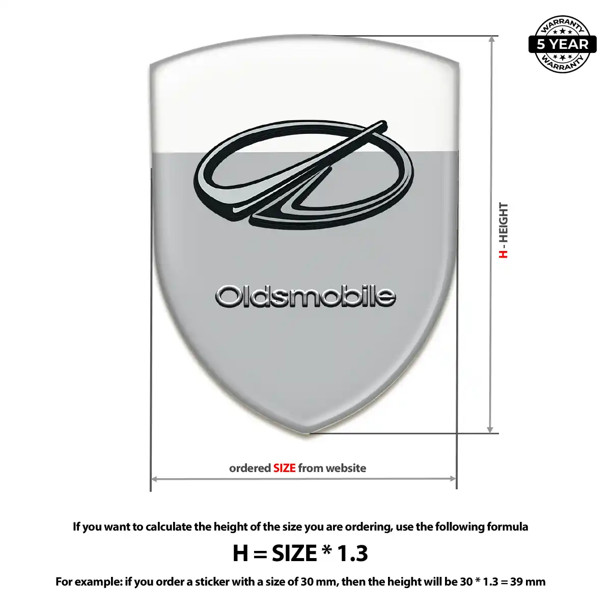 Oldsmobile 3D Gel Sticker Prime Quality